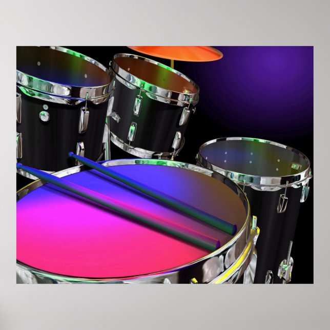 Neon Drums Poster (Front)