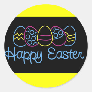 Neon Eggs - Classic Round Sticker