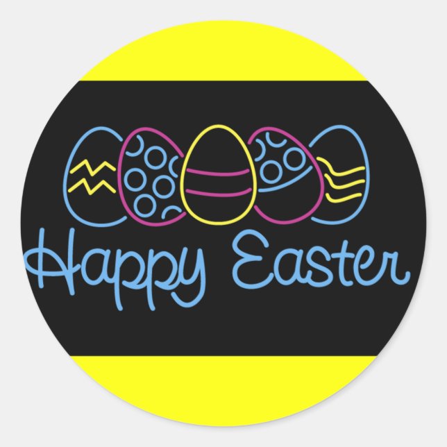 Neon Eggs - Classic Round Sticker (Front)