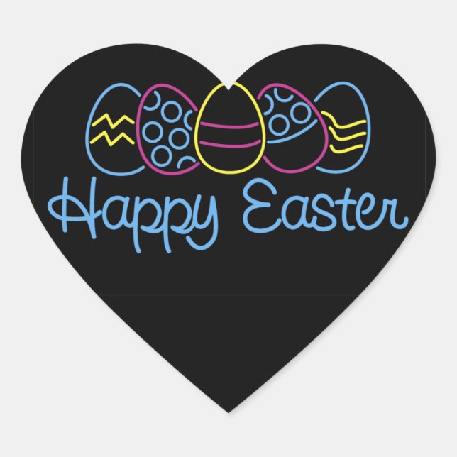 Neon Eggs - Heart Sticker (Front)