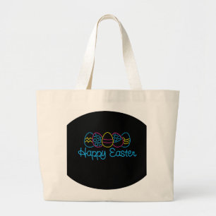 Neon Eggs - Large Tote Bag