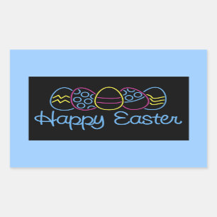 Neon Eggs - Rectangular Sticker