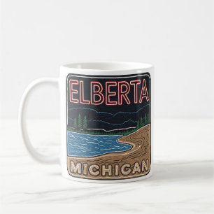 Neon Elberta Michigan Coffee Mug