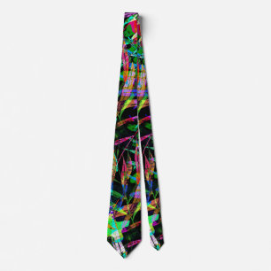 Neon Electric Abstract Cyberpunk Necktie