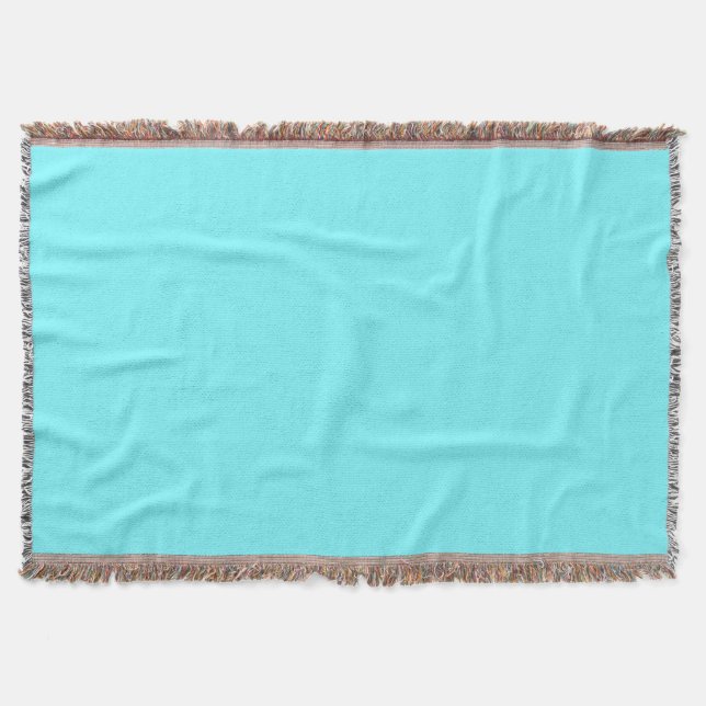 Neon Electric Blue Solid Colour | Classic Throw Blanket (Front)