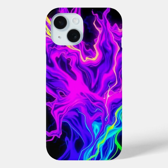 Neon Electric Fluid Flames Phone Case (Back)