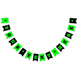 Neon Electric Green and Black Colour   Customise  Bunting