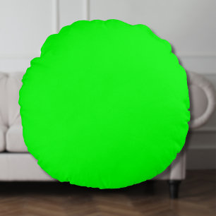 Neon Electric Green Solid Colour   Classic Round Cushion