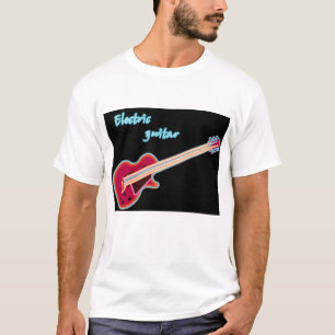Neon Electric Guitar Retro 80s Rock Music T-Shirt