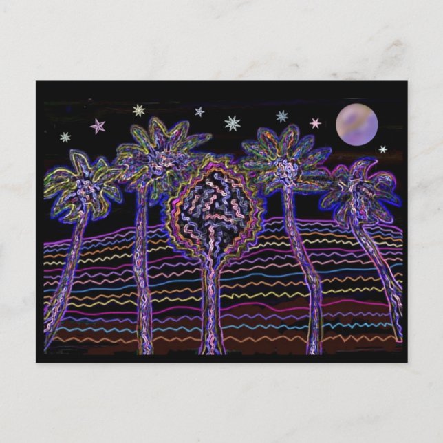 Neon Electric Nights Postcard (Front)