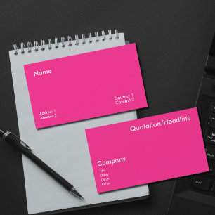 Neon Electric Pink  Business Card