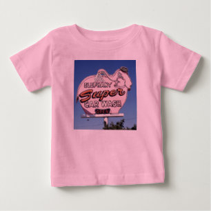 Neon Elephant Car Wash Sign Baby T-Shirt