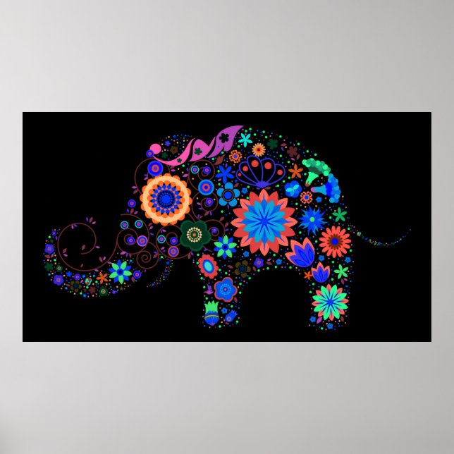 Neon Elephant Poster (Front)