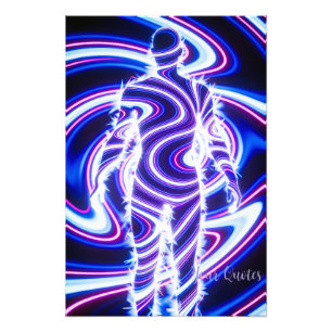 Neon Energy Human Silhouette Photo Print