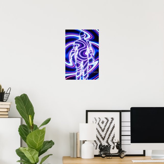 Neon Energy Human Silhouette Poster (Home Office)