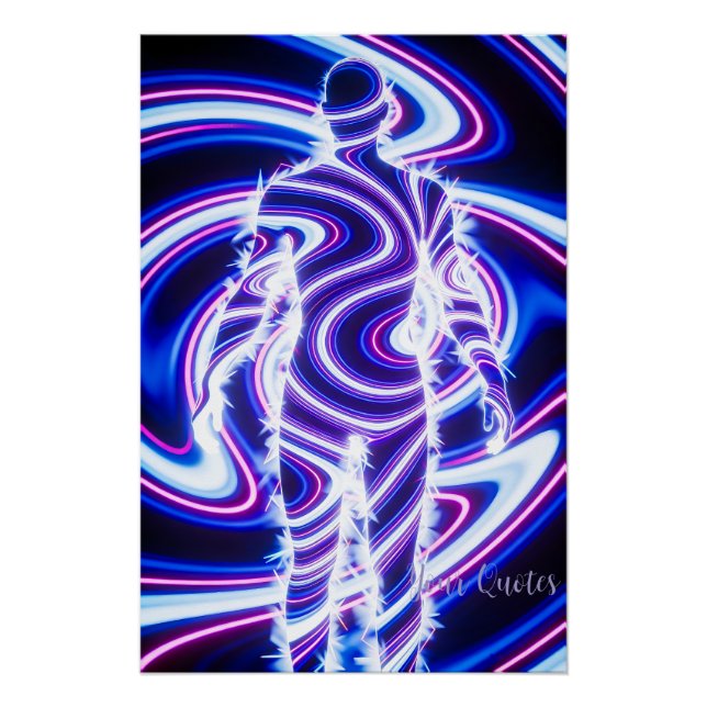 Neon Energy Human Silhouette Poster (Front)