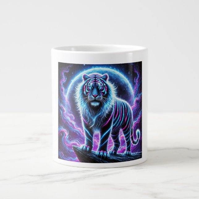 Neon Energy Tiger Jumbo Speciality Mug Design. (Front)