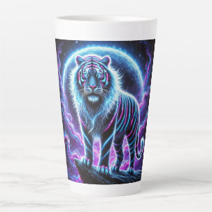 Neon Energy Tiger Latte Mug Design.