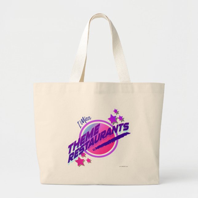 Neon Epic Themed Restaurant Logo Fun Parody Large Tote Bag (Front)