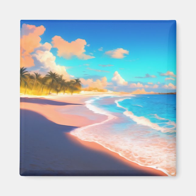 Neon Evening at the Beach Magnet (Front)