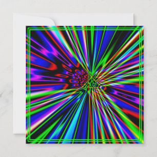 Neon Explosion Lime Birthday Invitation