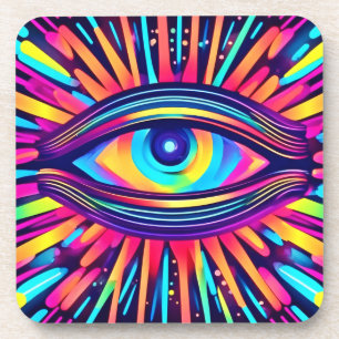 Neon Eye of the Cosmos Coaster