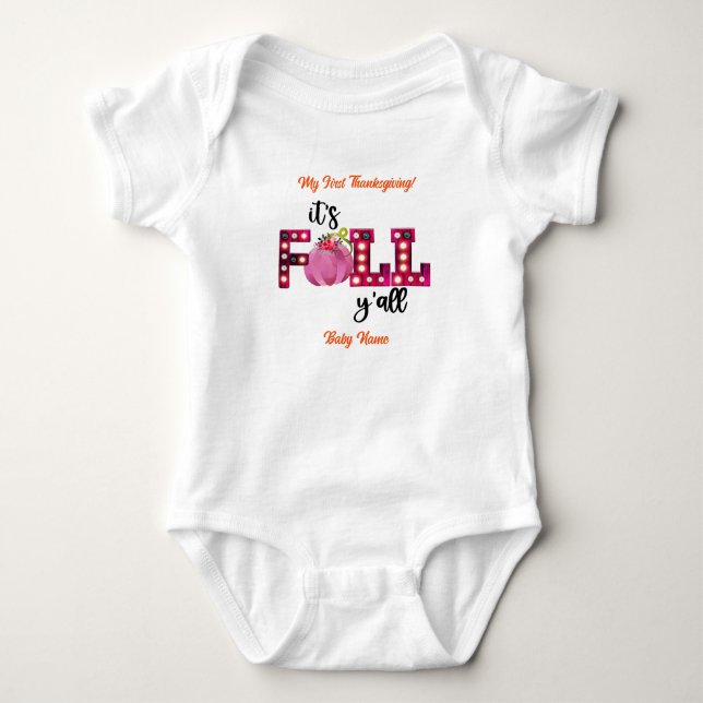 Neon Fall Autumn Customise Baby Bodysuit (Front)