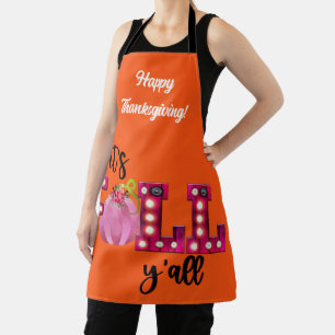 Neon Fall Autumn Customise Text and Colour Apron