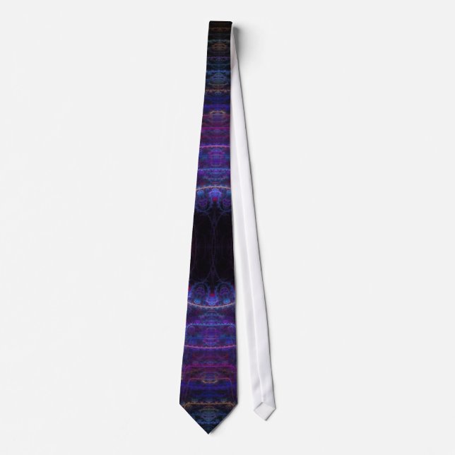 "Neon Fame" Fractal Art Tie (Front)