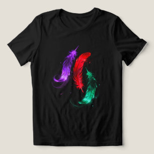 Neon Feather Glow Black Tee