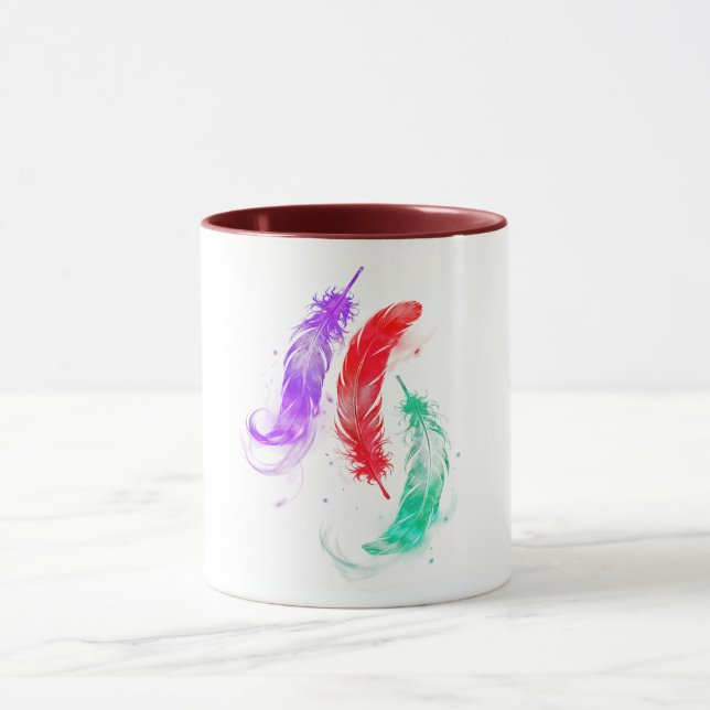 Neon Feather Glow Coffee Mug (Center)