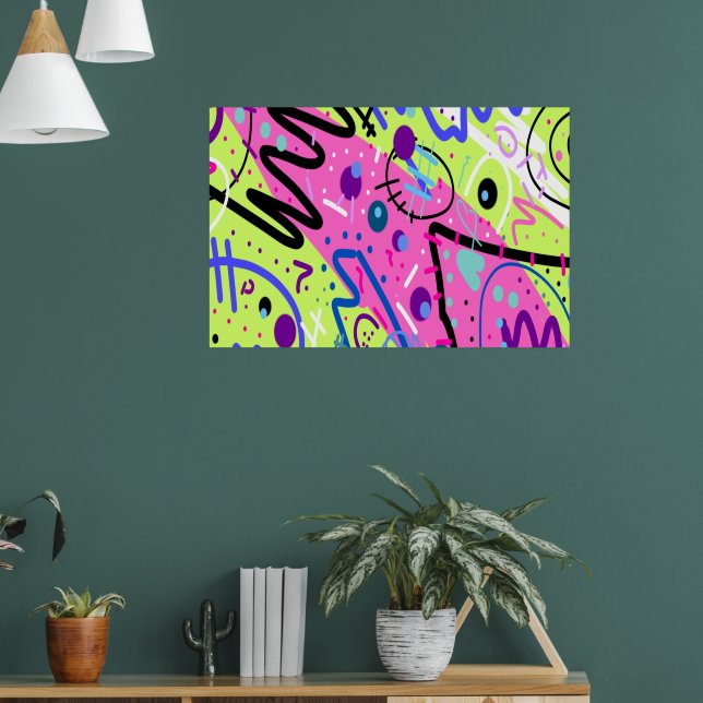 Neon Feelings Abstract Art  Poster (Living Room 1)