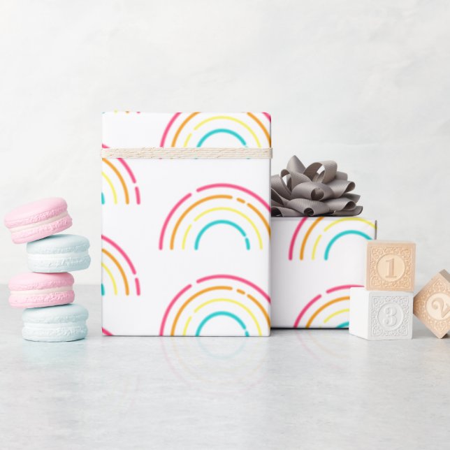 Neon Figure Wrapping Paper (Baby Shower)