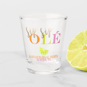 Neon Final Fiesta Sip Sip Ole Bachelorette Favour Shot Glass