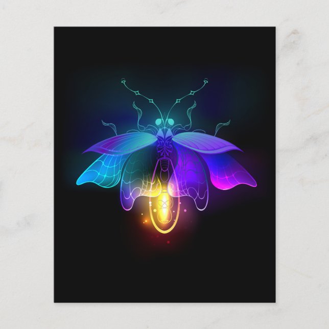 Neon Firefly on black (Front)