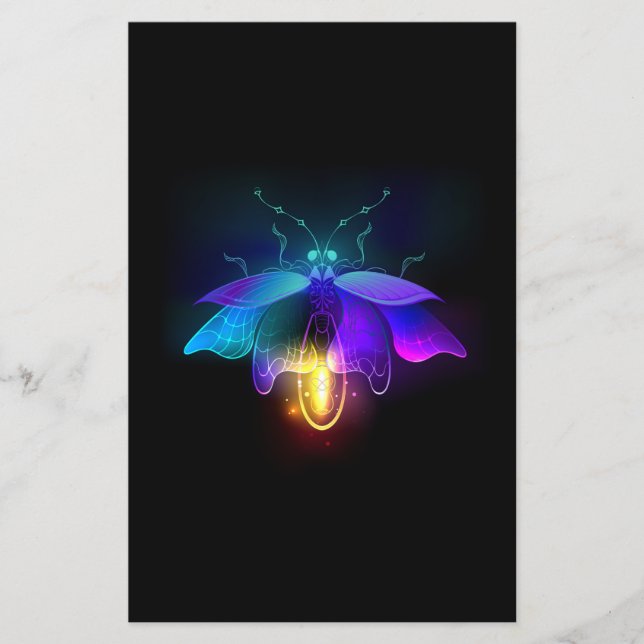 Neon Firefly on black (Front)