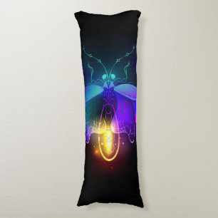Neon Firefly on black Body Cushion