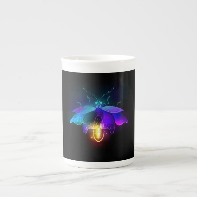 Neon Firefly on black Bone China Mug (Front)