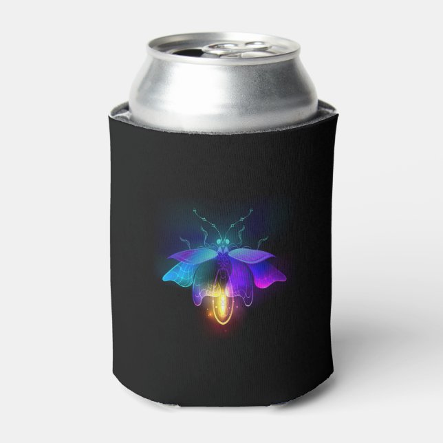 Neon Firefly on black Can Cooler (Can Front)