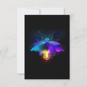 Neon Firefly on black Card