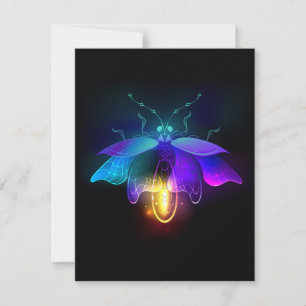 Neon Firefly on black Card