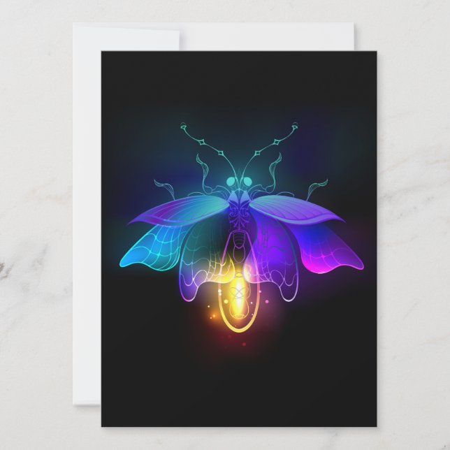 Neon Firefly on black Card (Front)