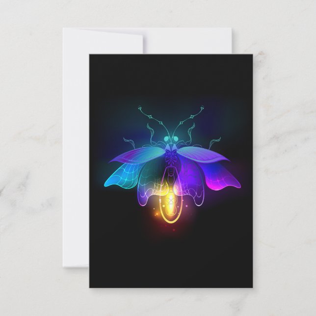 Neon Firefly on black Card (Front)