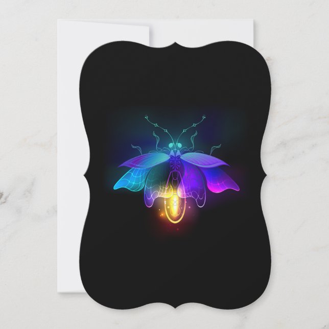 Neon Firefly on black Card (Front)