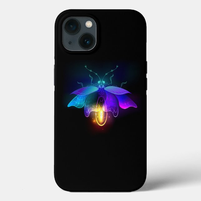 Neon Firefly on black Case-Mate iPhone Case (Back)
