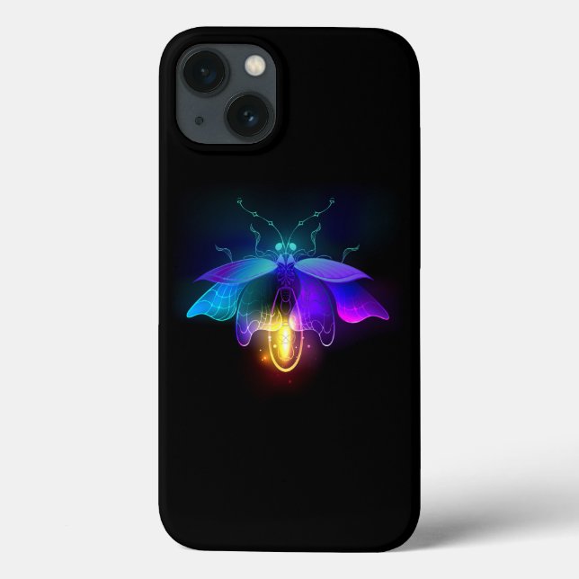 Neon Firefly on black Case-Mate iPhone Case (Back)