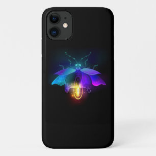 Neon Firefly on black iPhone 11 Case