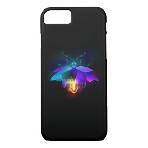 Neon Firefly on black iPhone 8/7 Case
