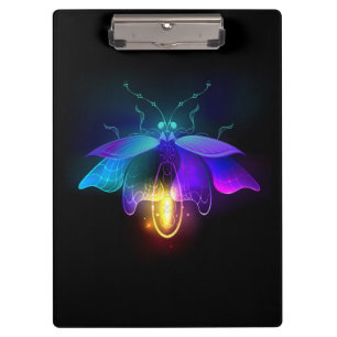 Neon Firefly on black Clipboard