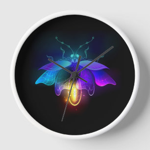 Neon Firefly on black Clock